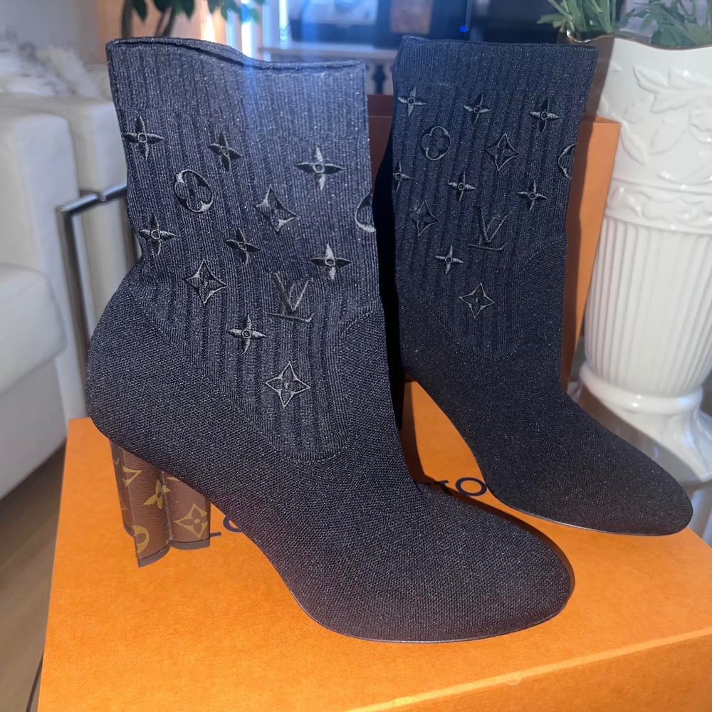 Monogram Stretch Fabric Silhouette Ankle Size 41